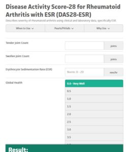 DAS28 Rheumatoid Arthritis ESR