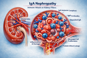 IgA Nephropathy Immune Attack on Kidney Filters diagram